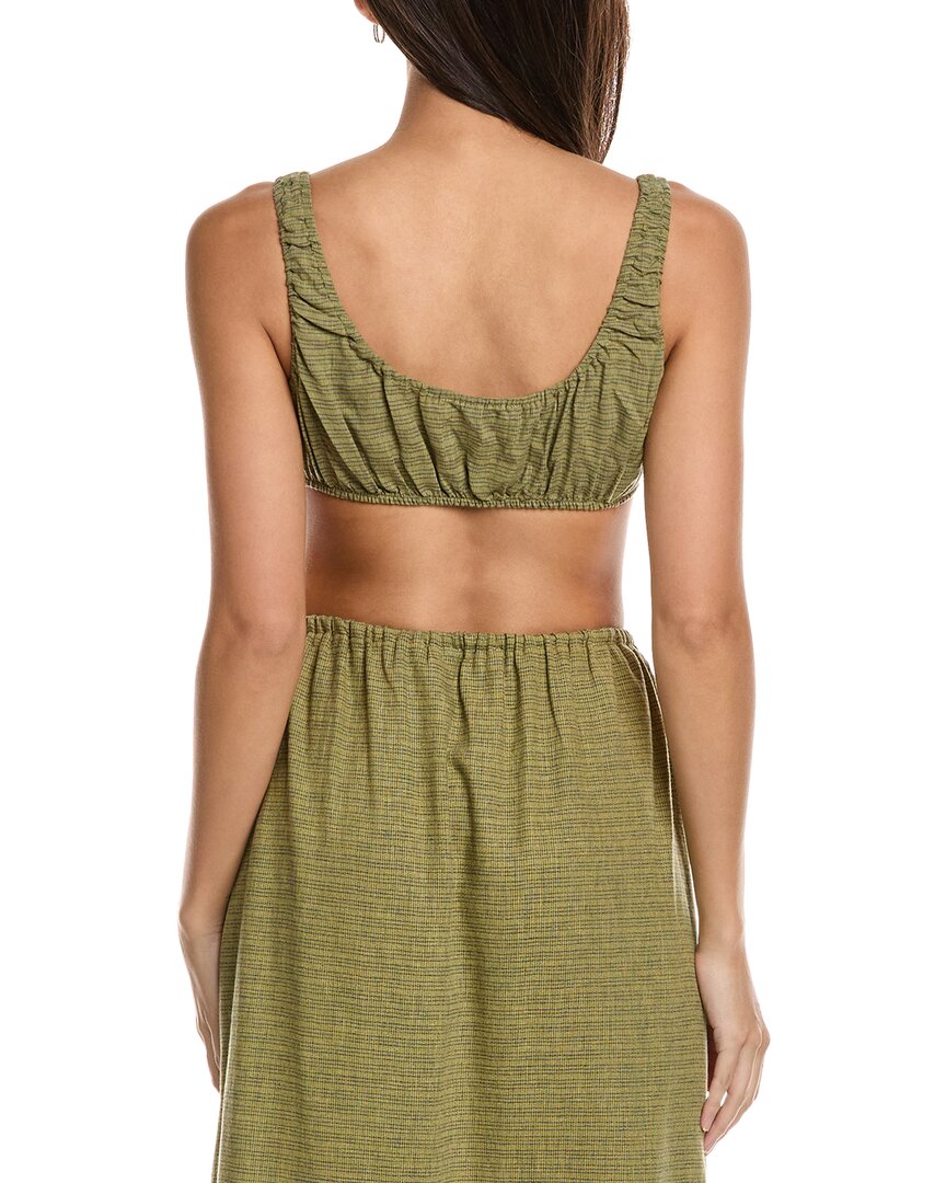 WeWoreWhat Scrunchy Linen-Blend Top