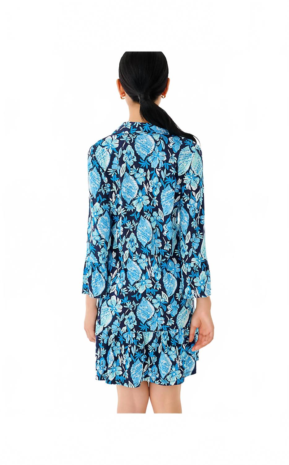 Delany Shirt Dress In Seashell Splendor