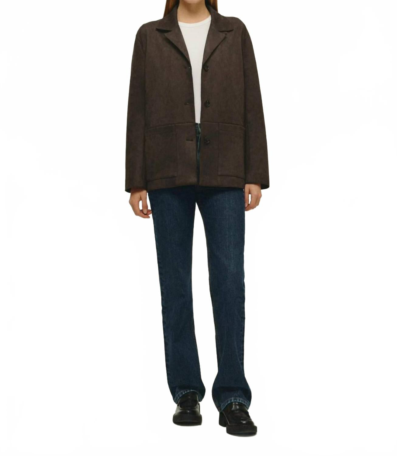 Hayes Suede Jacket In Mahogany