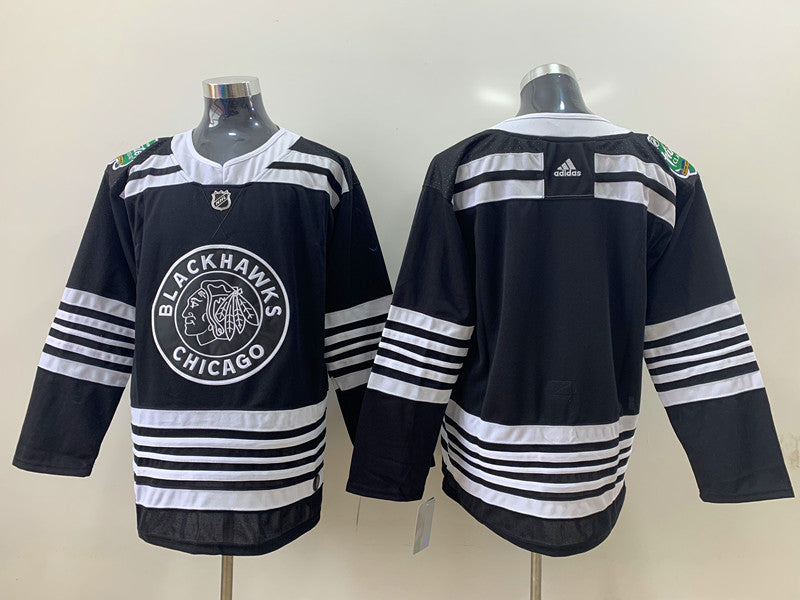 Men's Chicago Blackhawks Black Blank Player jersey