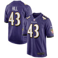 Baltimore Ravens Justice Hill Purple Game Jersey