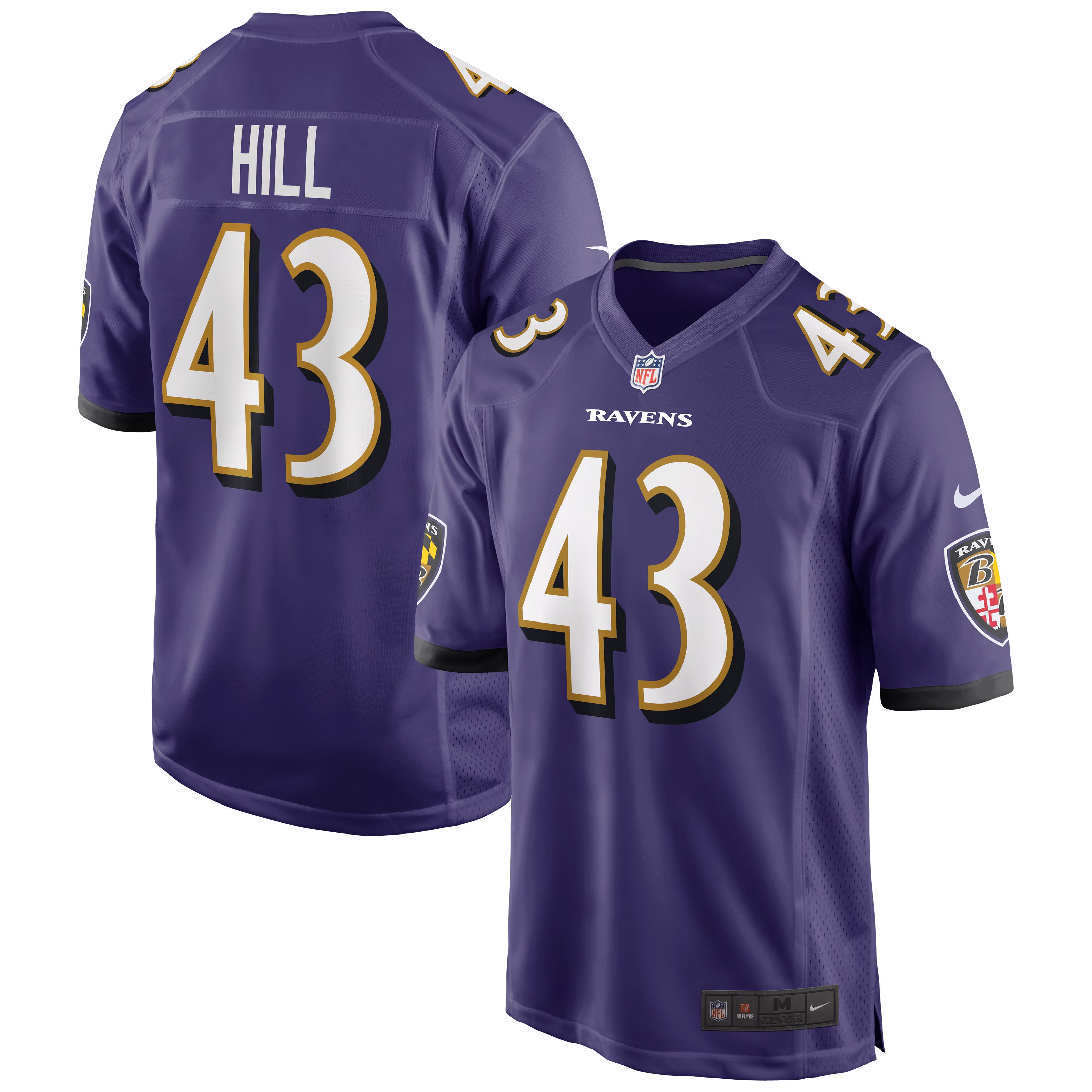 Baltimore Ravens Justice Hill Purple Game Jersey
