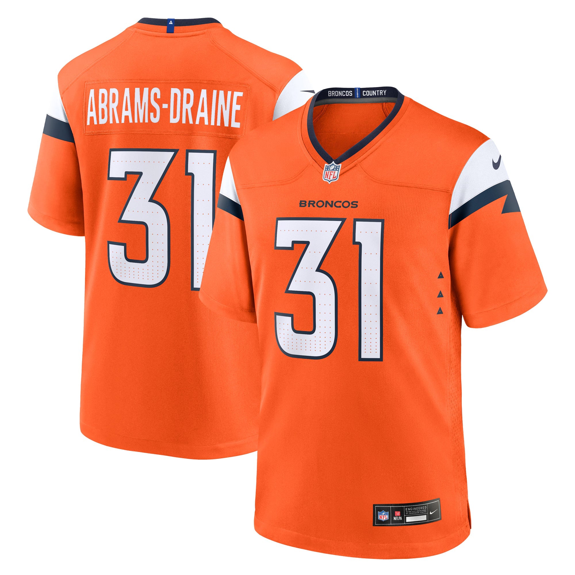 Denver Broncos Kris Abrams-Draine Orange Team Game Jersey