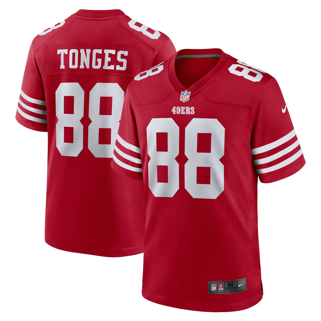 San Francisco 49ers Jake Tonges Scarlet Team Game Jersey