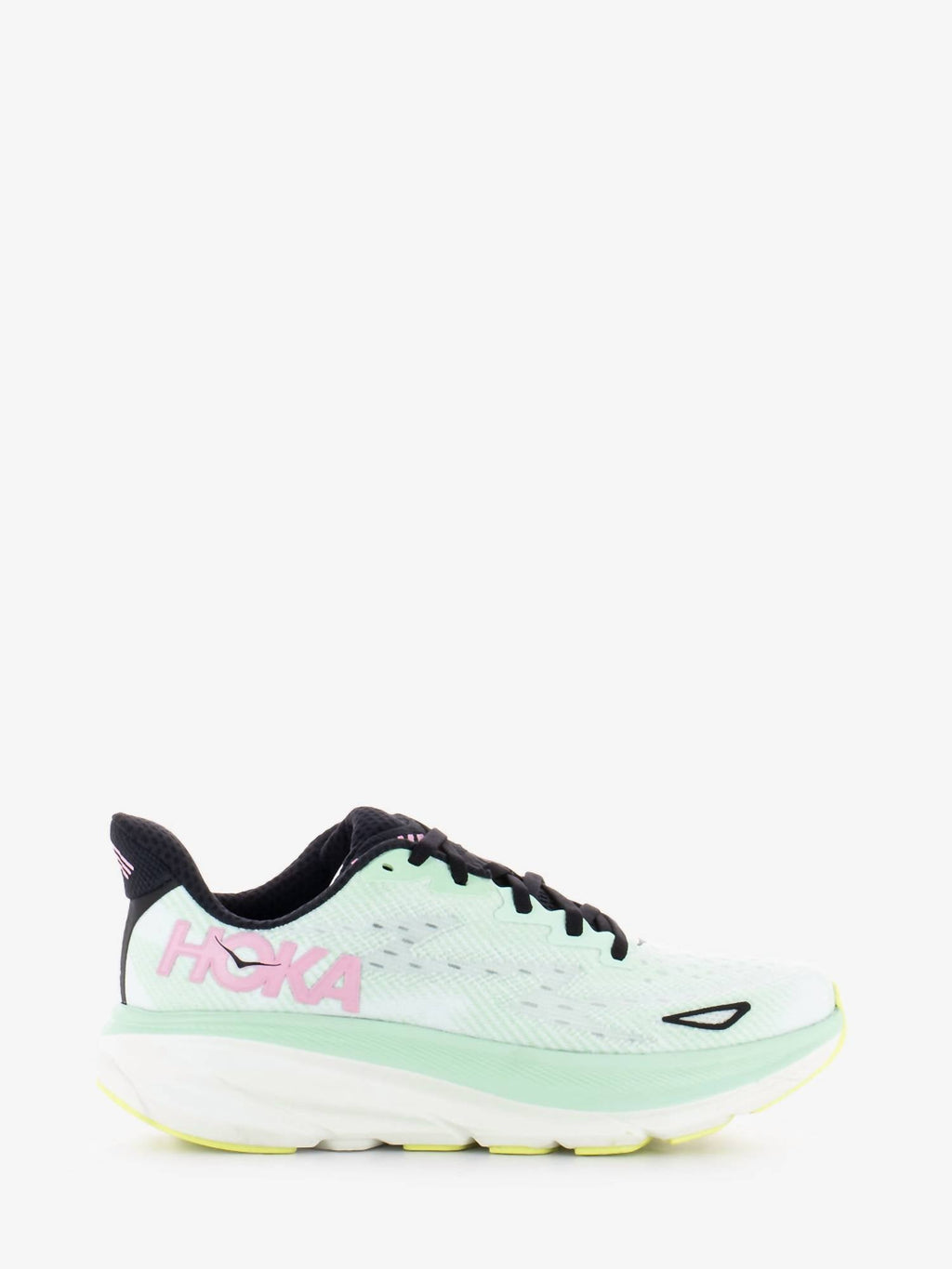 Women's Clifton 9 Running Shoes In Mint Fluoriten Snow Melt