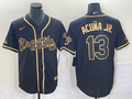 Men's Atlanta Braves Ronald Acuna Jr. #13 Black Replica Player Jersey1
