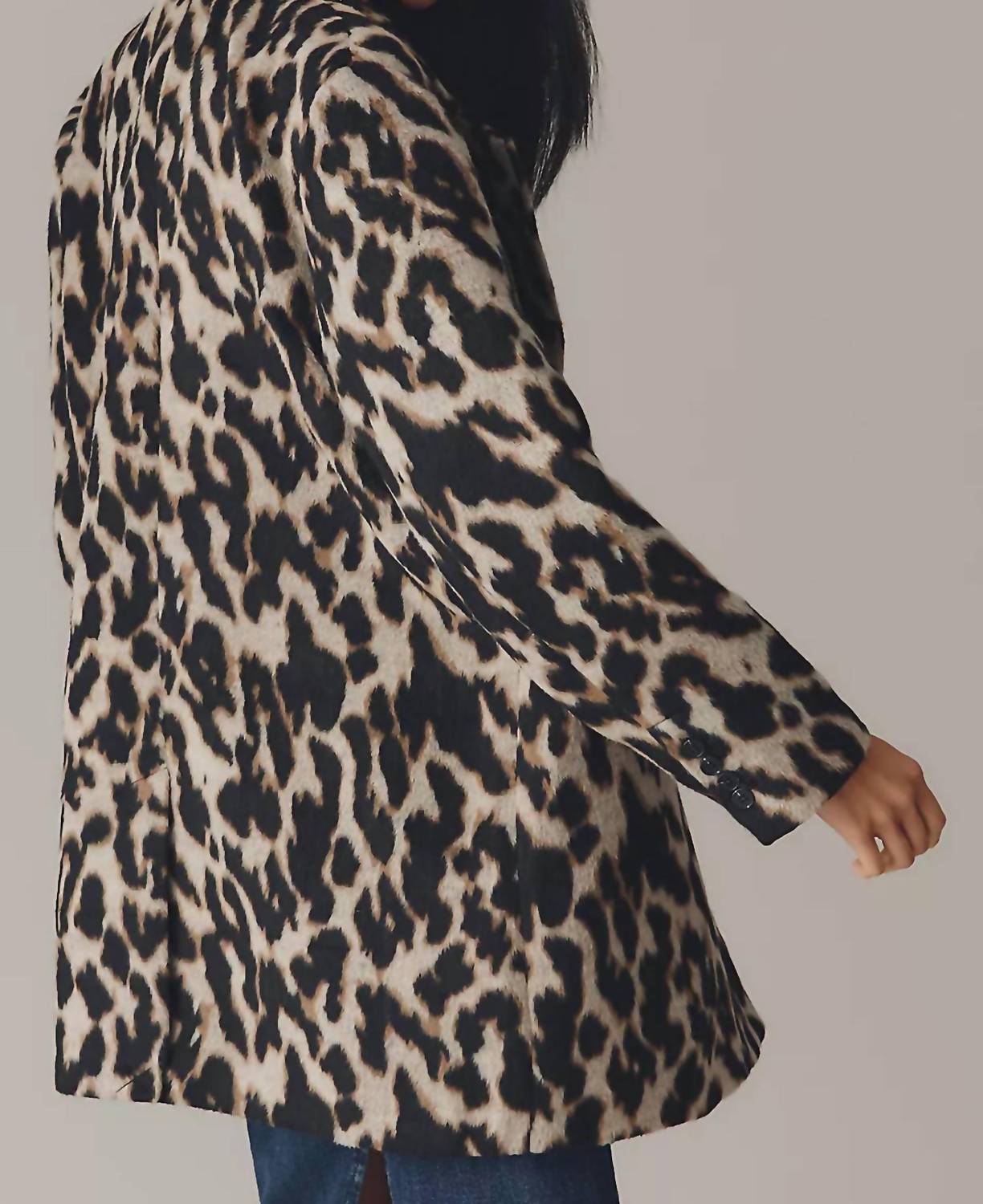 Downtown Button Front Jacket In Leopard Mirage