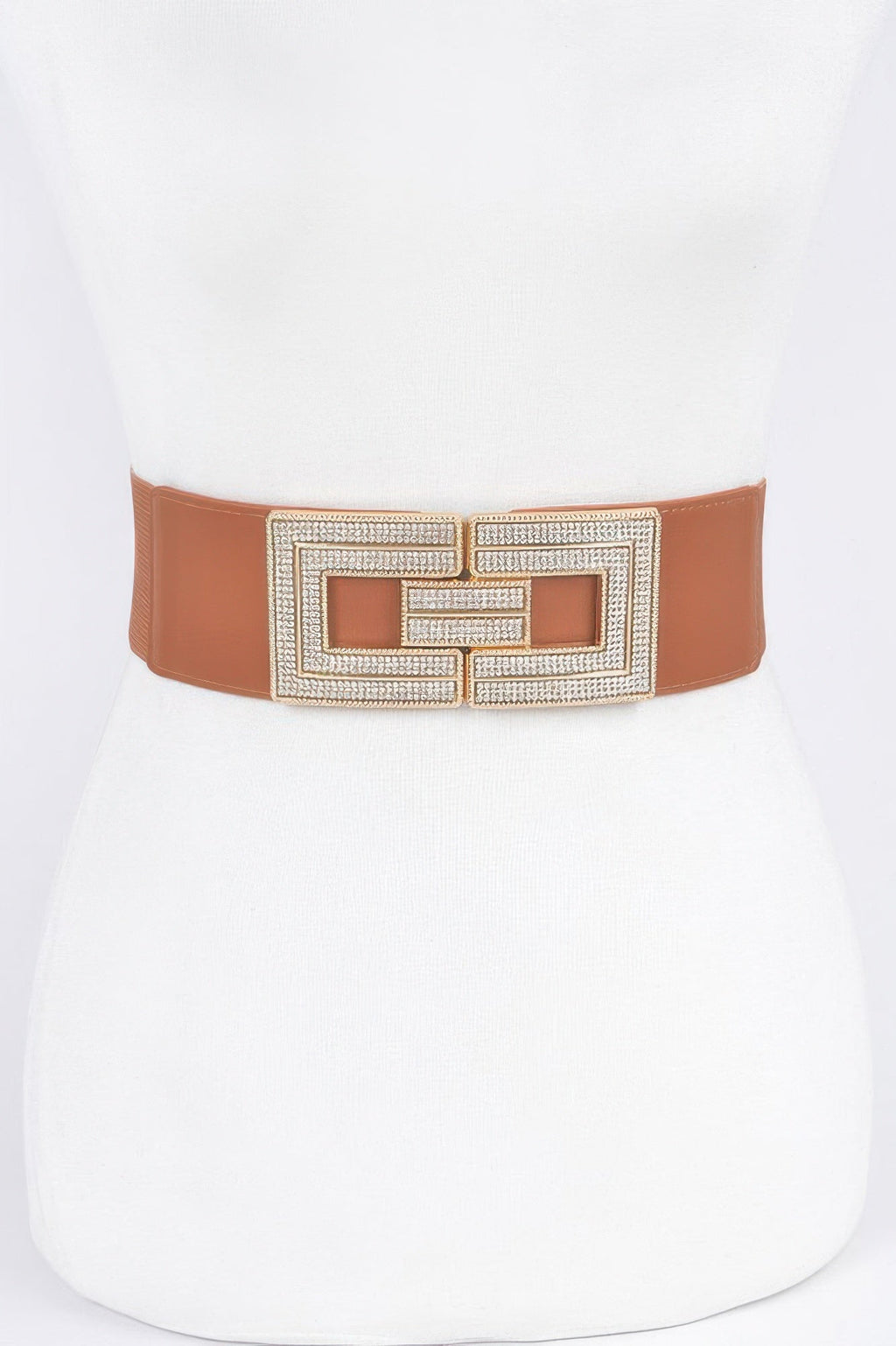 Rhinestone Buckles Elastic Belt