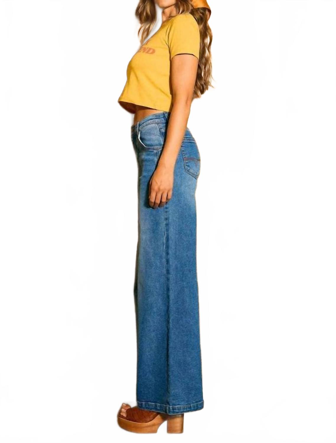 Low Rise Palazzo Jeans In Blue