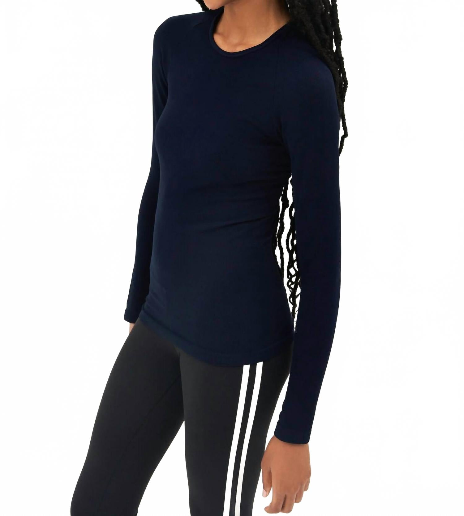 Loren Seamless Long Sleeve Tee In Indigo
