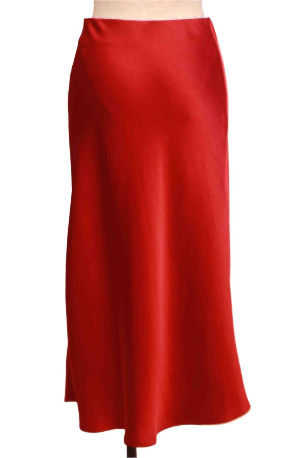 Women's Satin Brielle Midi Skirt In Cherry