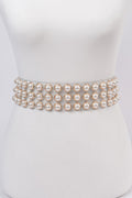 Elegant Pearl Detail See Through Waist Belt