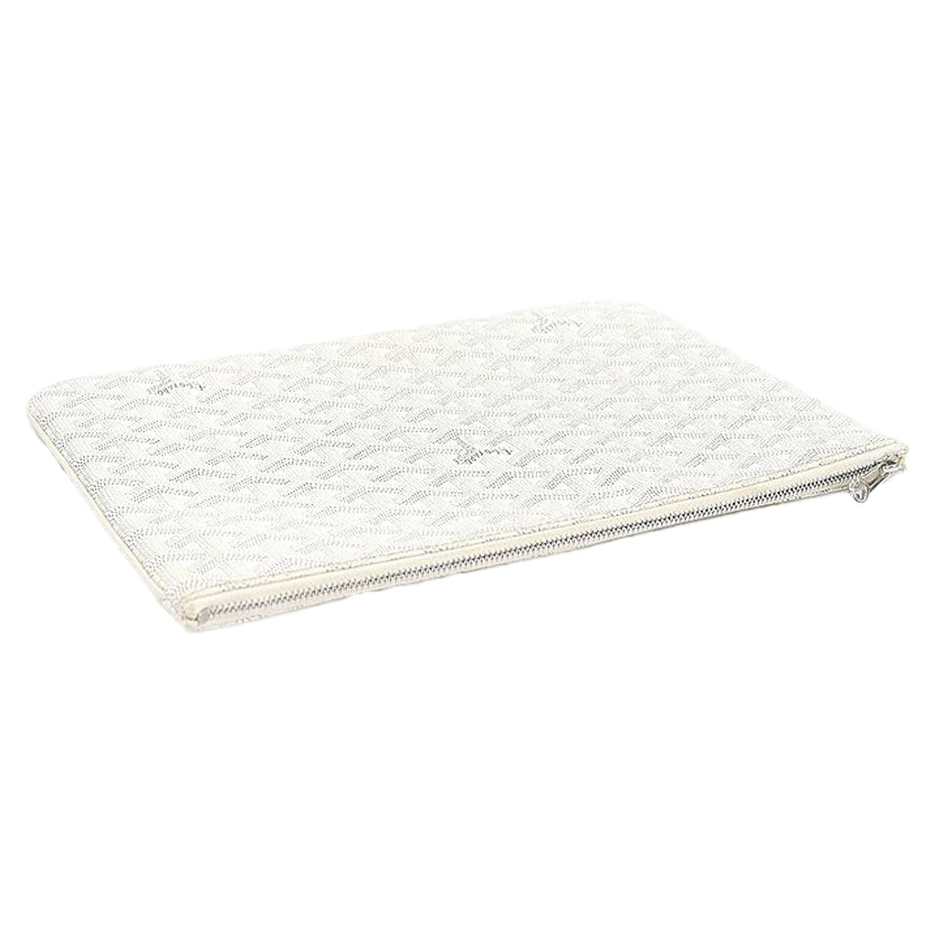 Goyard White Goyardine Canvas Senat Mm Clutch