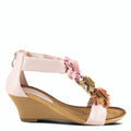 Women's Harlequin Wedge Sandal In Peach Multi