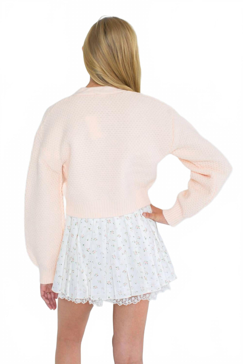 Aspen Long Sleeve V-Neck Cardigan In Pink
