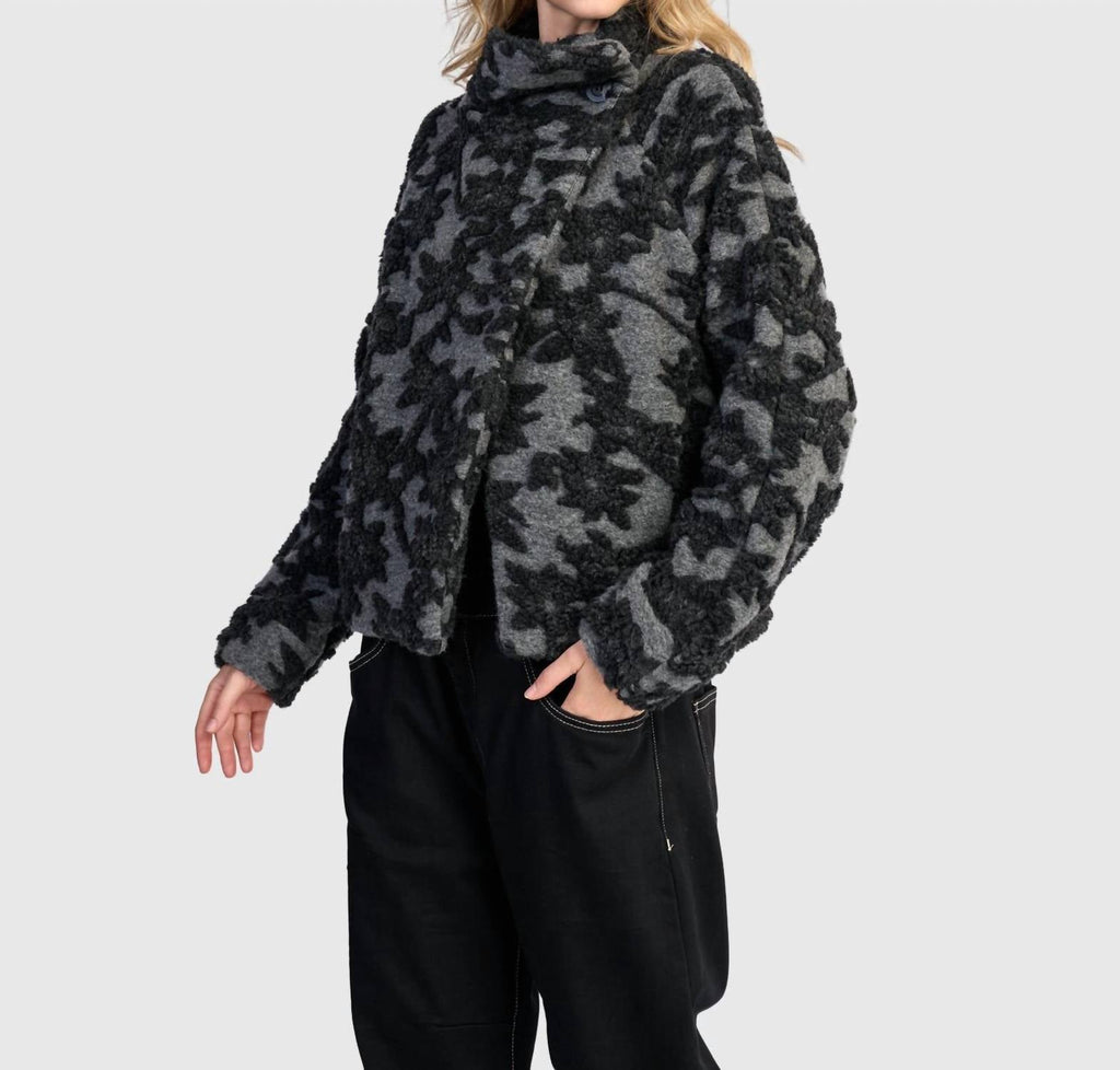Vesper Cozy Moto Jacket In Shadow
