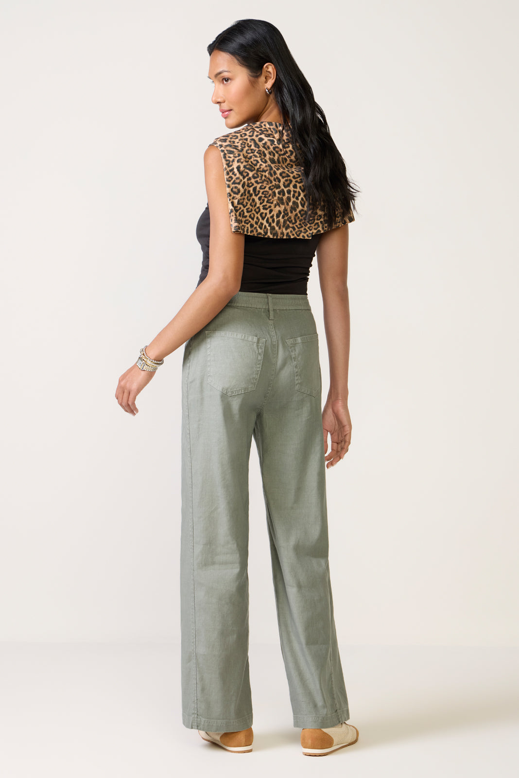Women's Joelle Stretch Linen Trouser with Tie Waist Pants