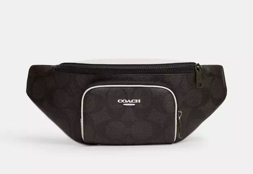 NWT Coach Men’s Racer Belt Bag In Signature Canvas & Leather