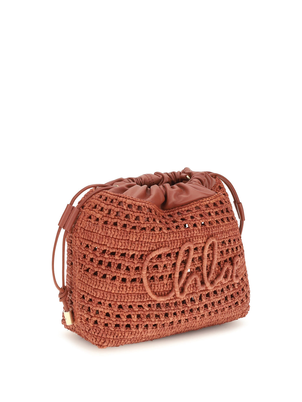 Chloé Women Raffia Drawstring Shoulder Bag