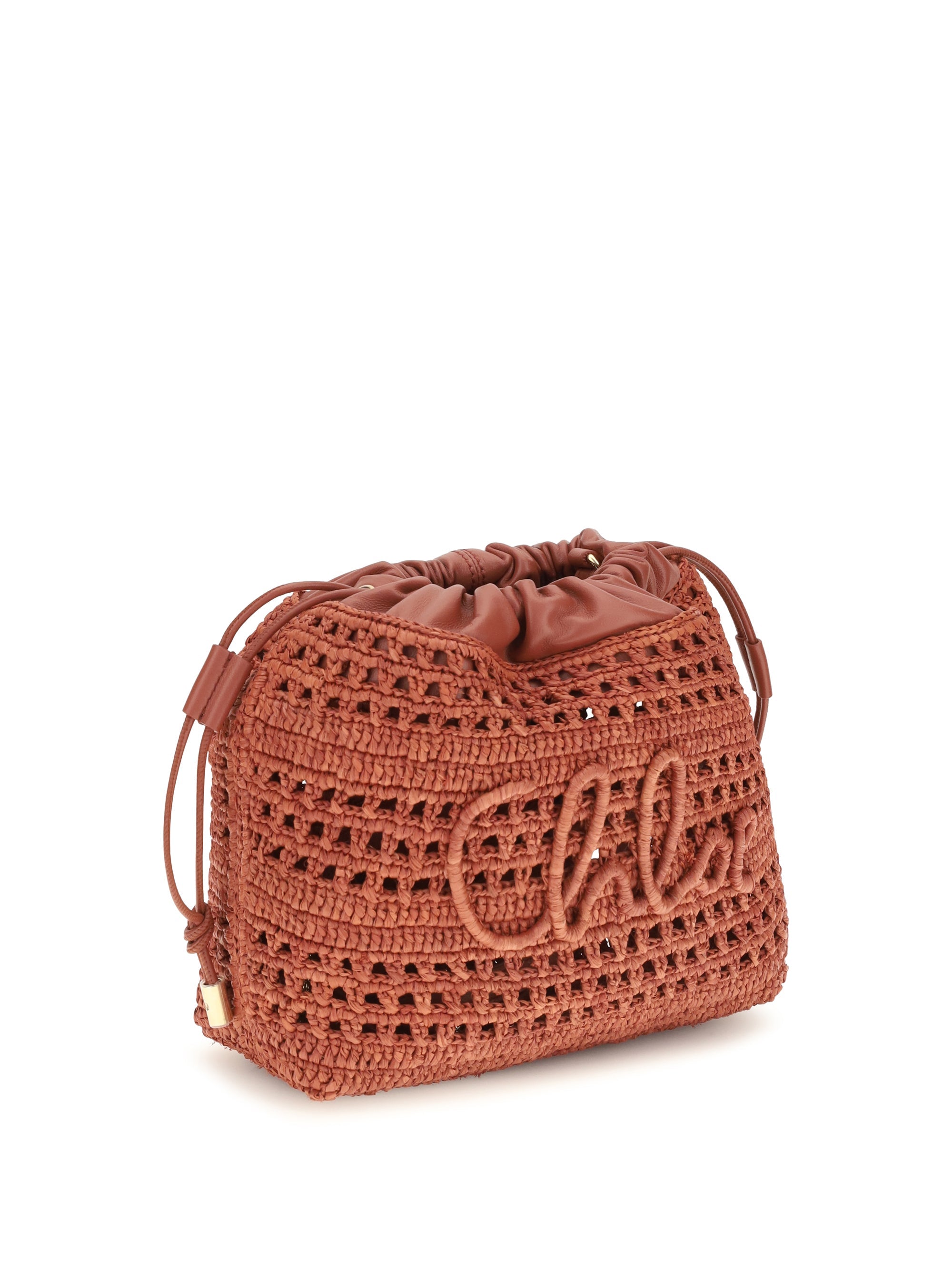 Chloé Women Raffia Drawstring Shoulder Bag