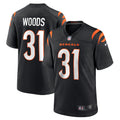 Cincinnati Bengals Ickey Woods Black Retired Player Game Jersey