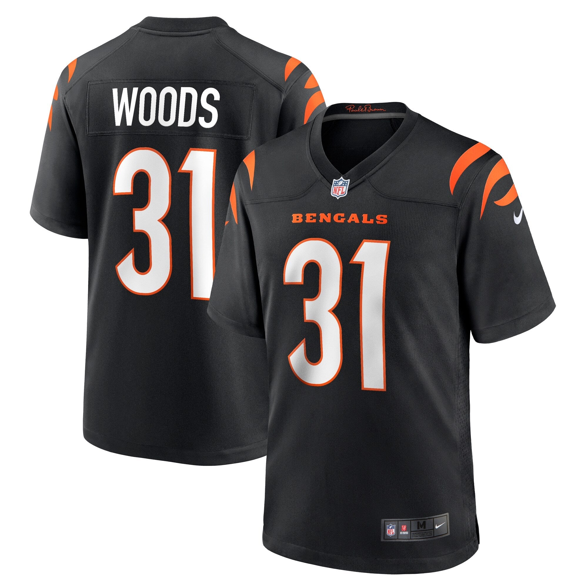 Cincinnati Bengals Ickey Woods Black Retired Player Game Jersey