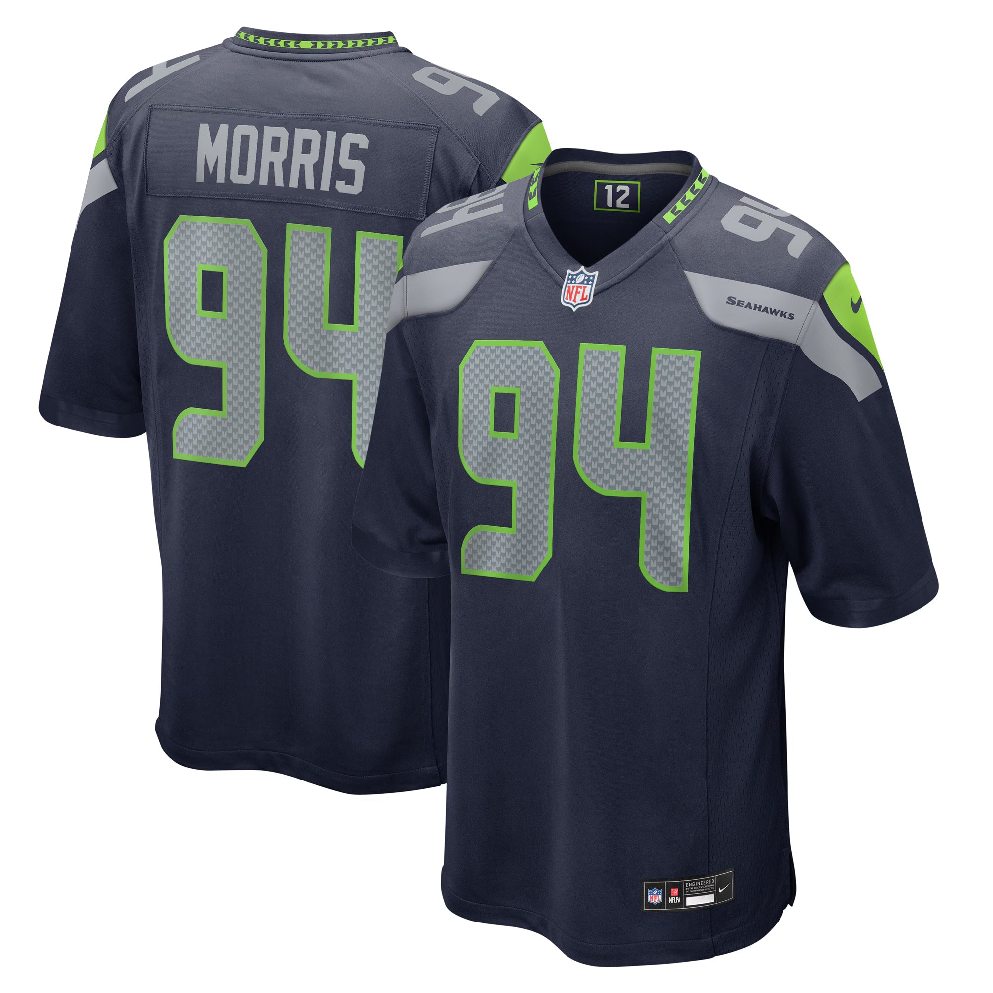 Seattle Seahawks Mike Morris College Navy Game Jersey