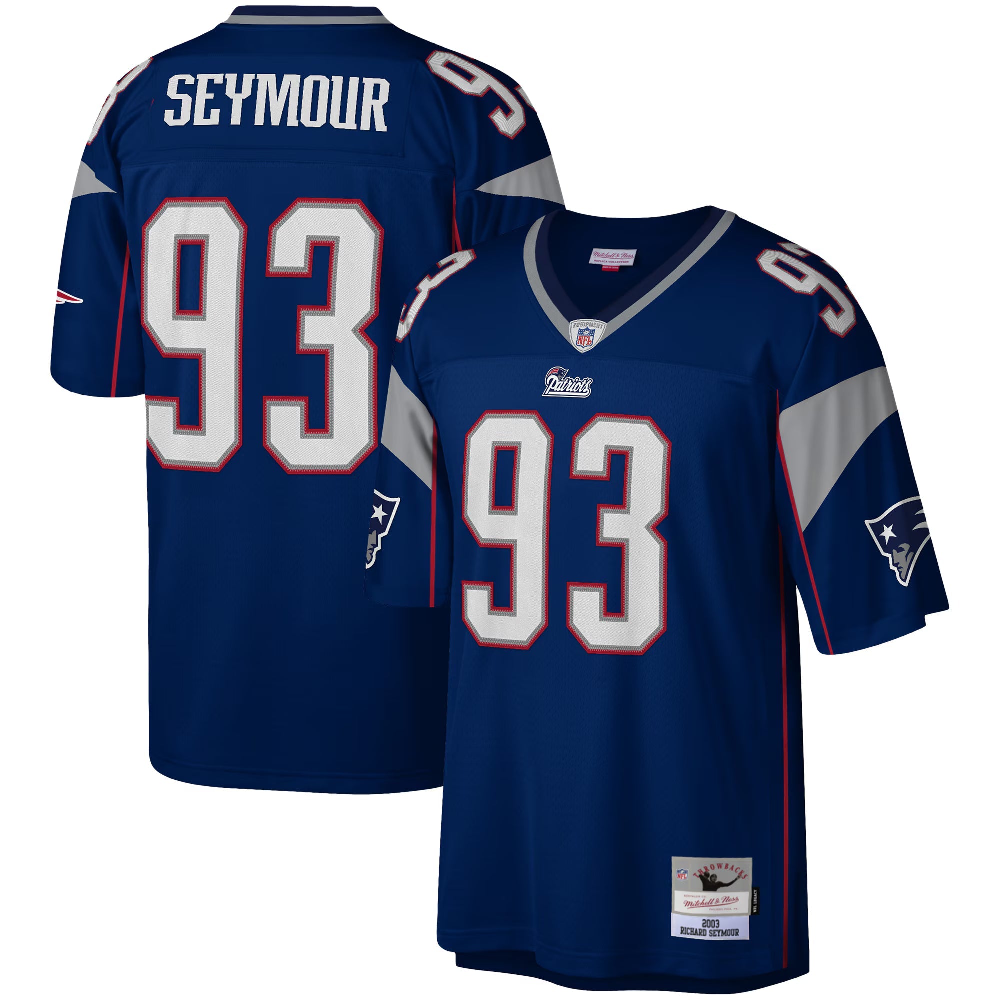 New England Patriots Richard Seymour Mitchell & Ness Navy Legacy Replica Jersey