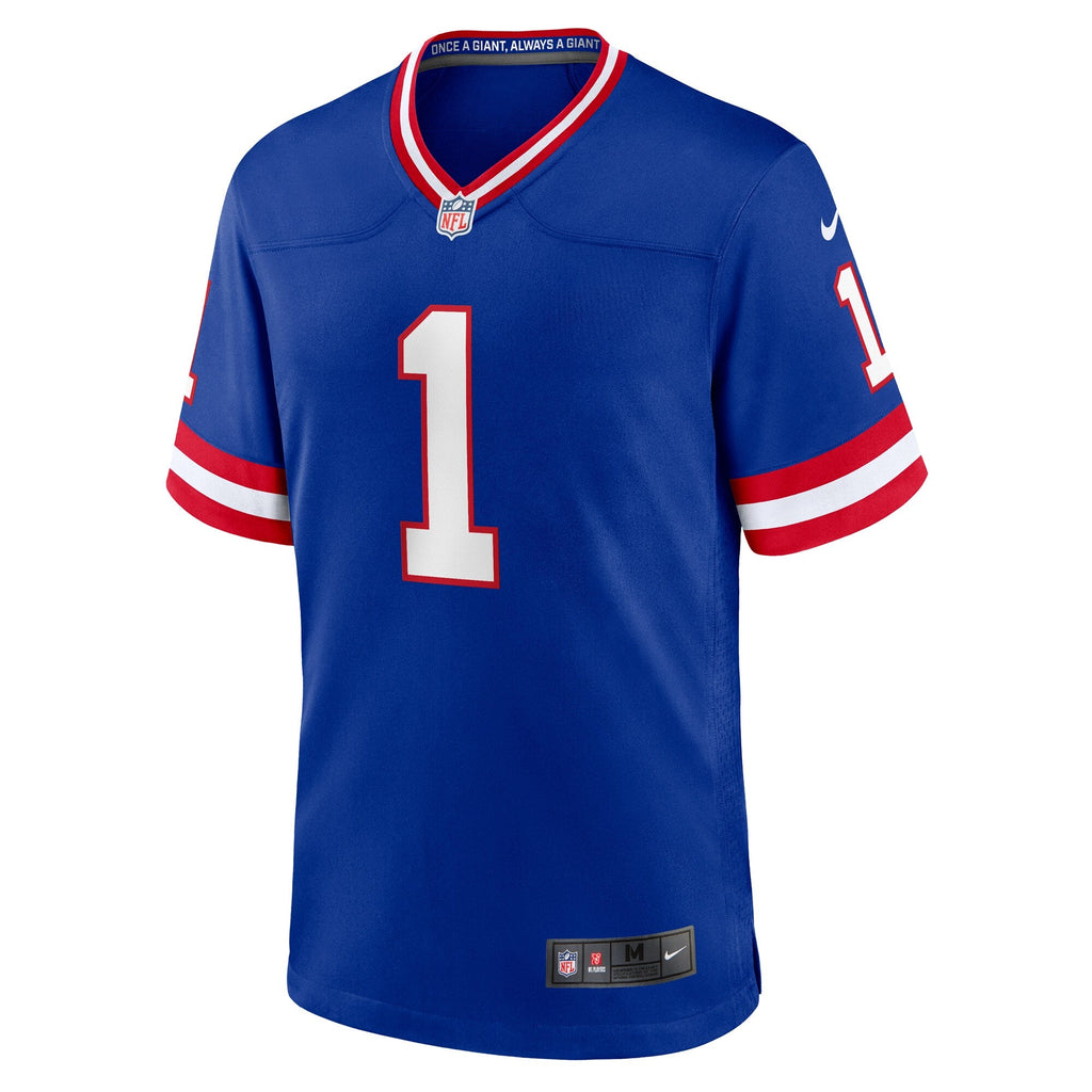 New York Giants Malik Nabers Royal Game Player Jersey