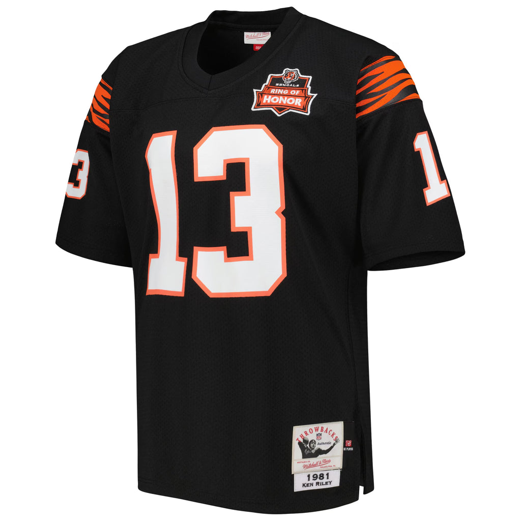 Cincinnati Bengals 1981 Ken Riley Mitchell & Ness Black Authentic Throwback Retired Player Jersey