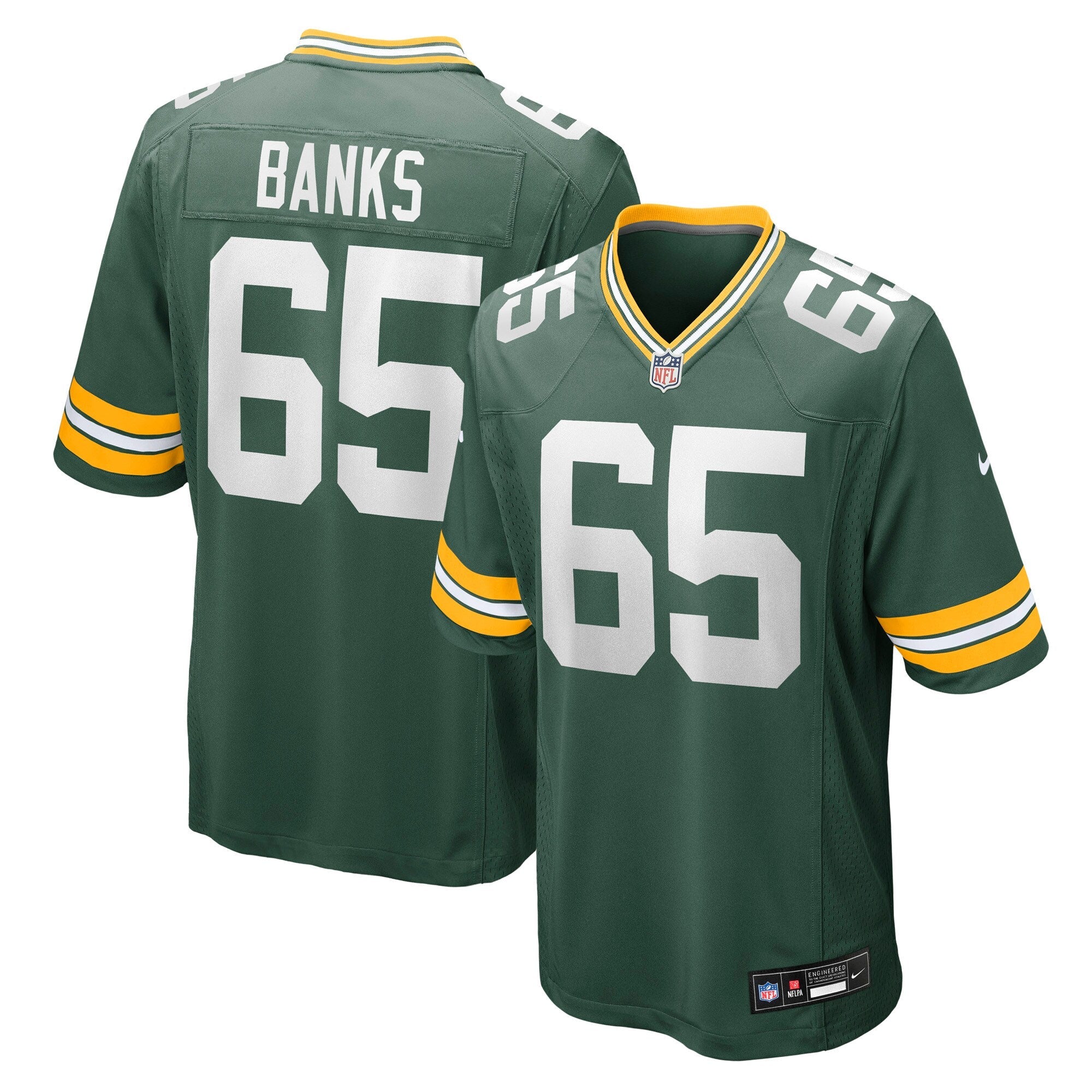 Green Bay Packers Aaron Banks Green Team Game Jersey