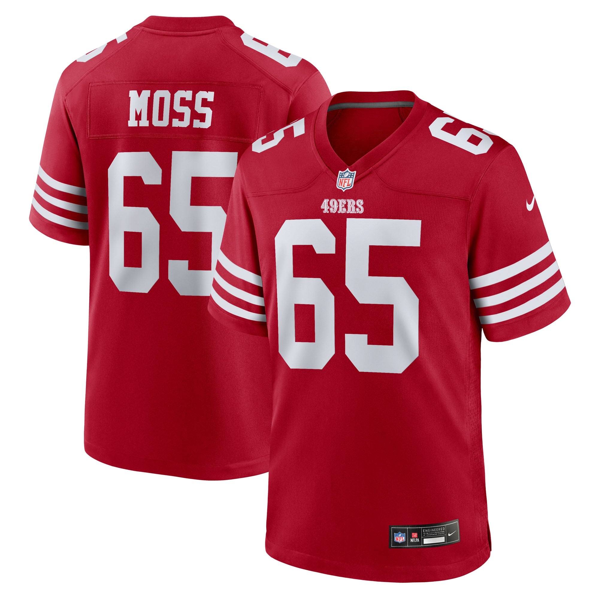 San Francisco 49ers Drew Moss Scarlet Team Game Jersey