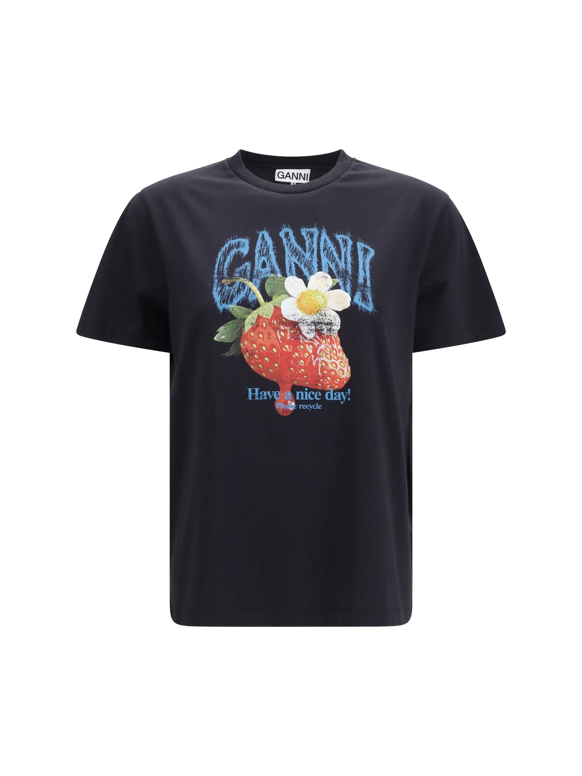 Ganni Women Strawberry Cotton T-Shirt