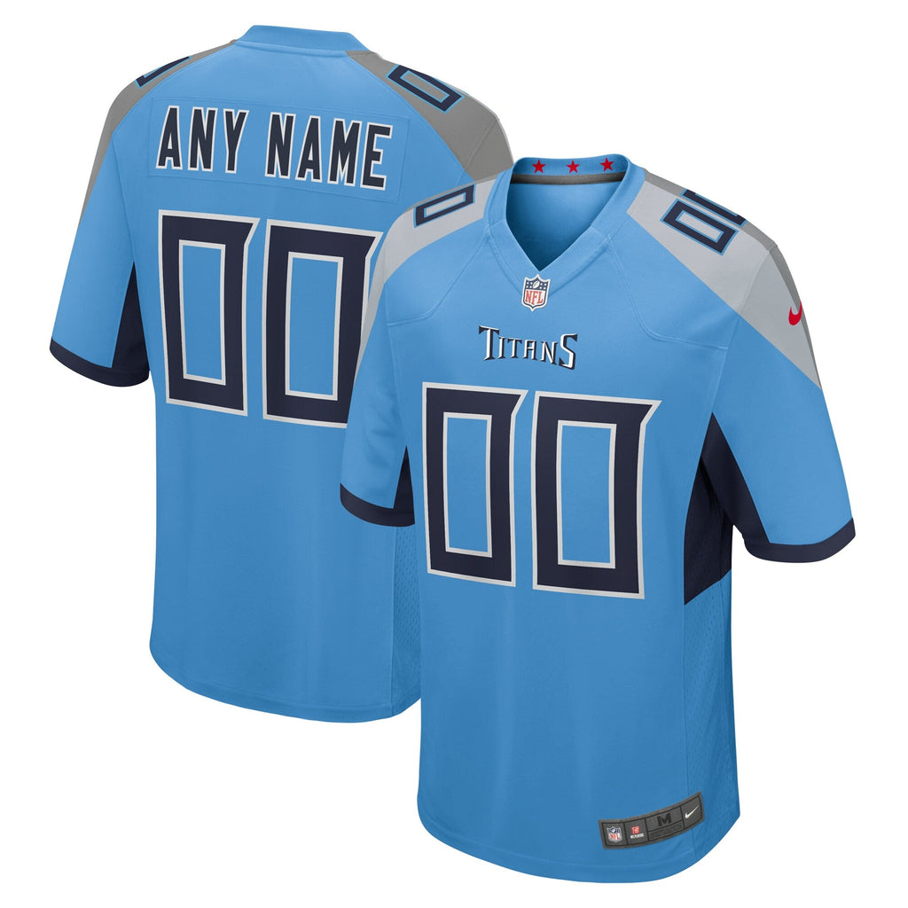 Tennessee Titans Light Blue Alternate Custom Game Jersey