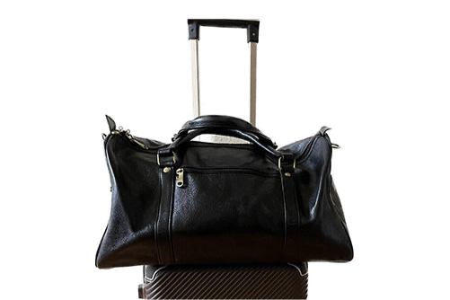New Genuine Buffalo Leather Large Duffel Bag For Men/ Women- Black
