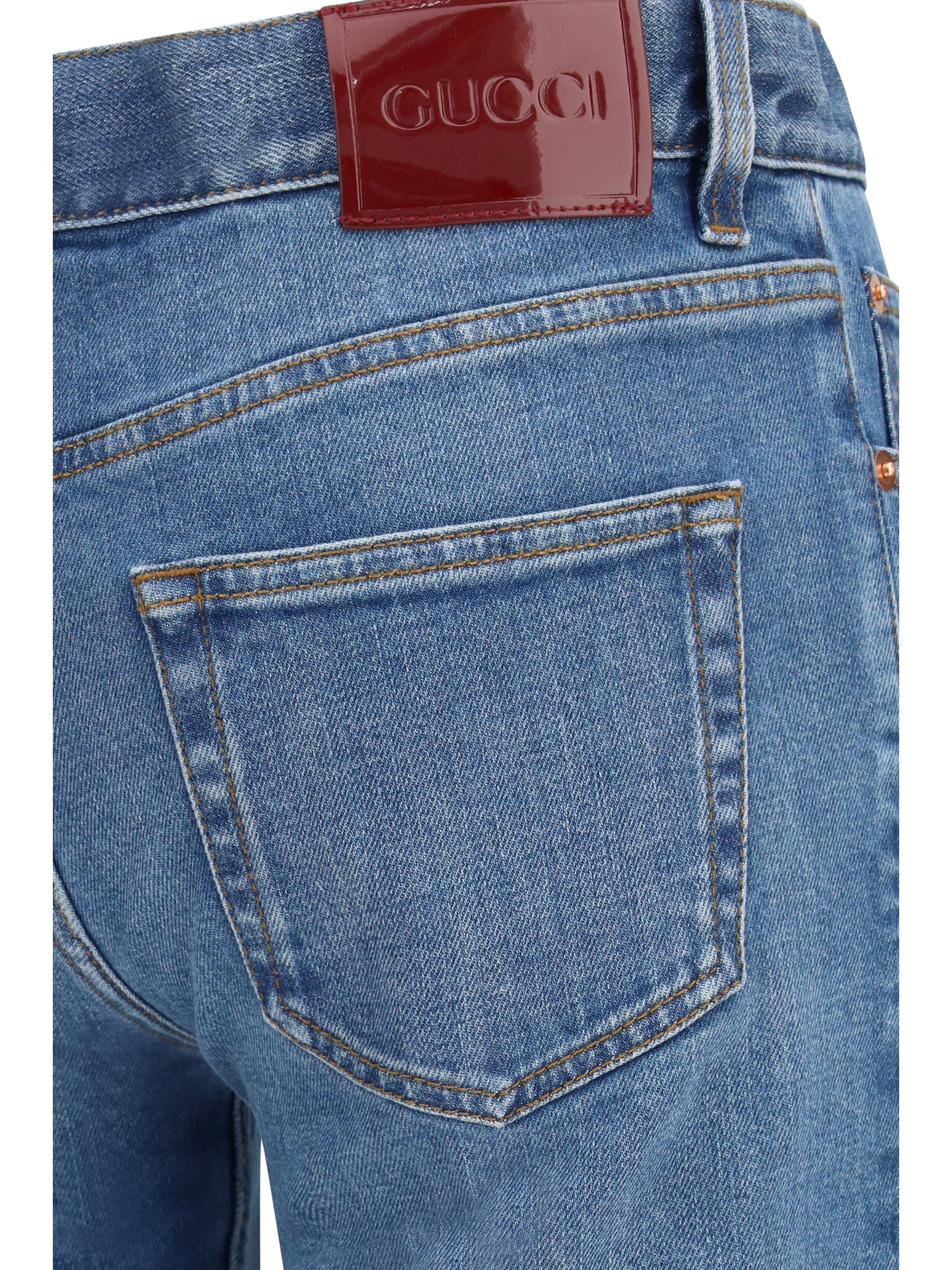 Gucci Women Flare Stretch Cotton Jeans