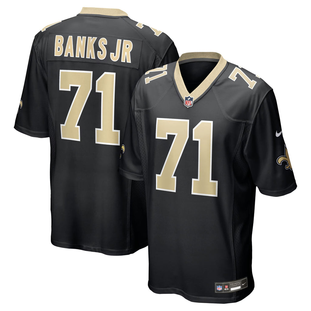 New Orleans Saints Kelvin Banks Jr. Black 2025 NFL Draft First Round Pick Game Jersey