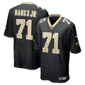 New Orleans Saints Kelvin Banks Jr. Black 2025 NFL Draft First Round Pick Game Jersey