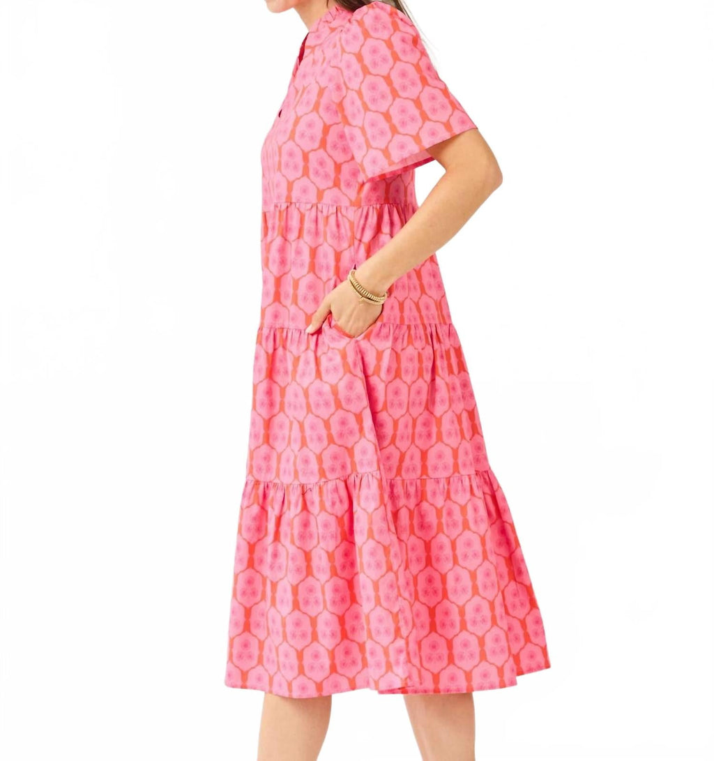 Ivy Rosette Charm Dress In Pink