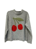 Women's Cherries Lightweight Crewneck Sweater In Grey