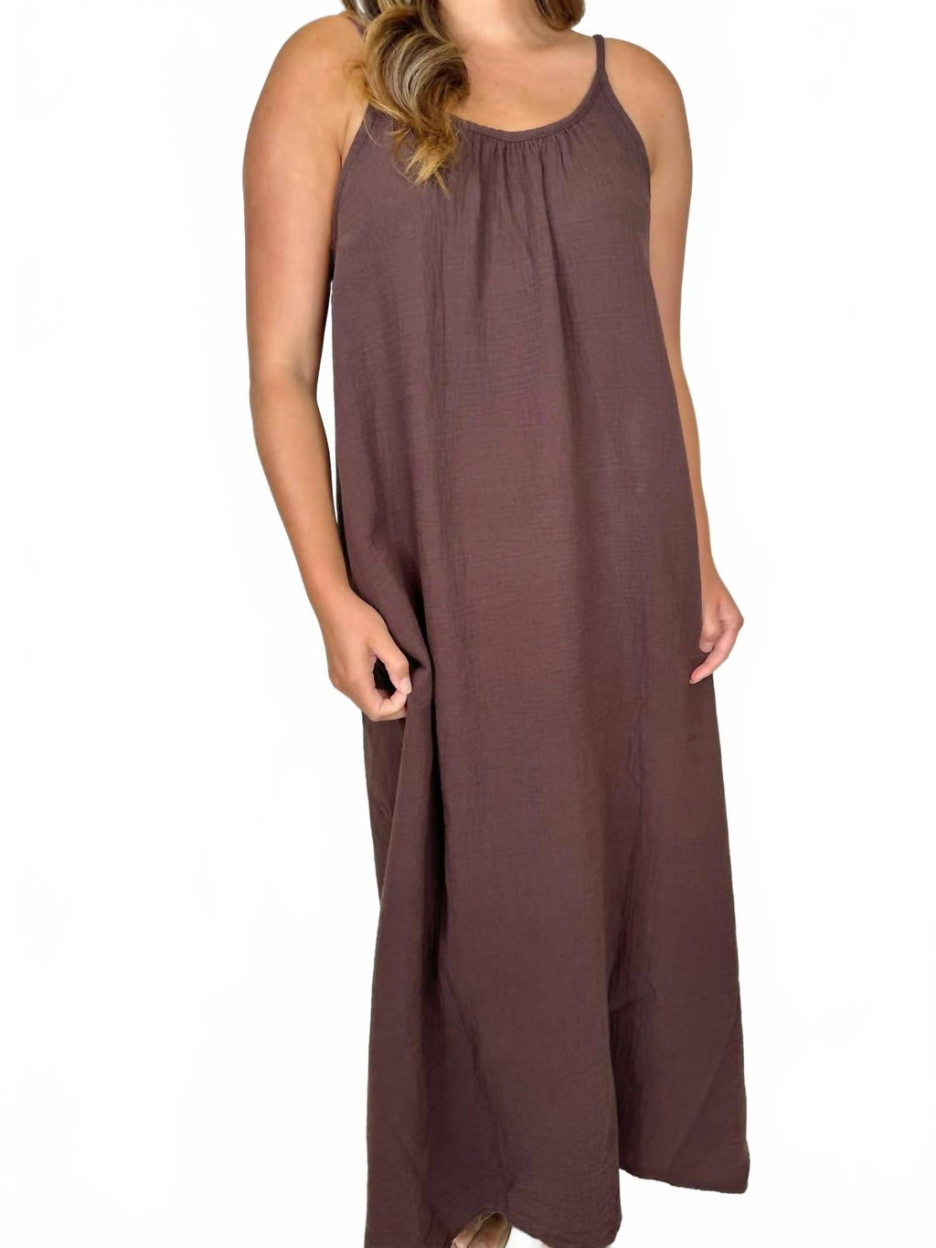 Cami Low Back Maxi Dress In Umber