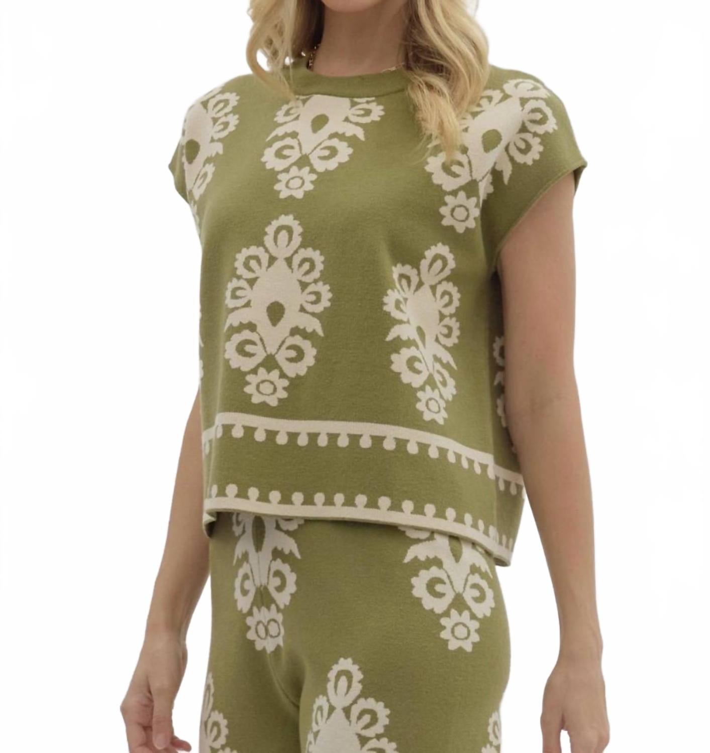 Kint Sweater Top In Olive