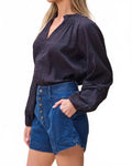 Alicia Long Sleeve Blouse In Black