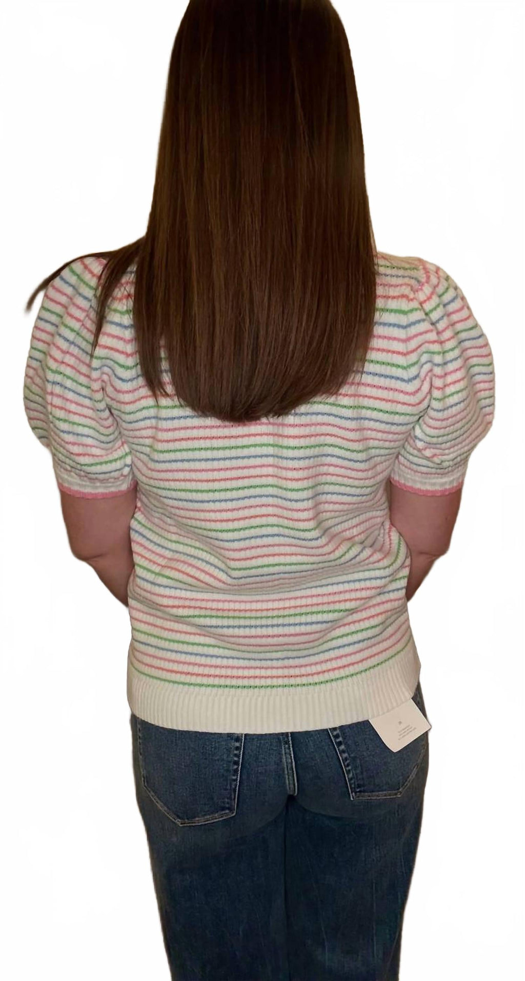 Emma Sweater In White Multi
