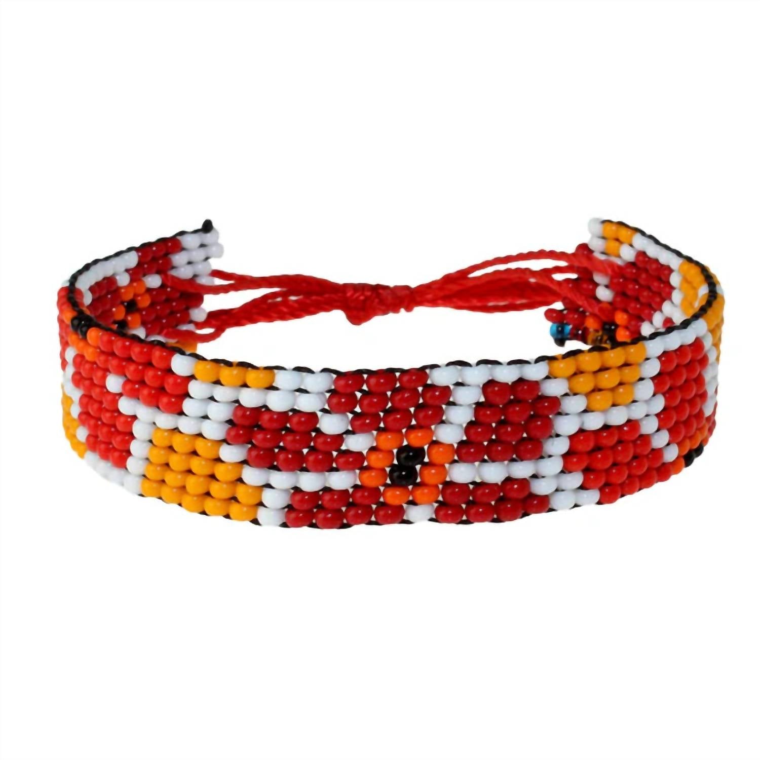 Unisex Miss Daisy Handmade Bracelet In Red