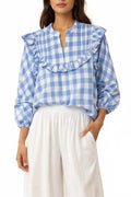 Ginny Blouse In Blue Bonnet Gingham