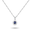 LB Exclusive Platinum 0.39ct Diamond and Sapphire Pendant Necklace MF11-041326