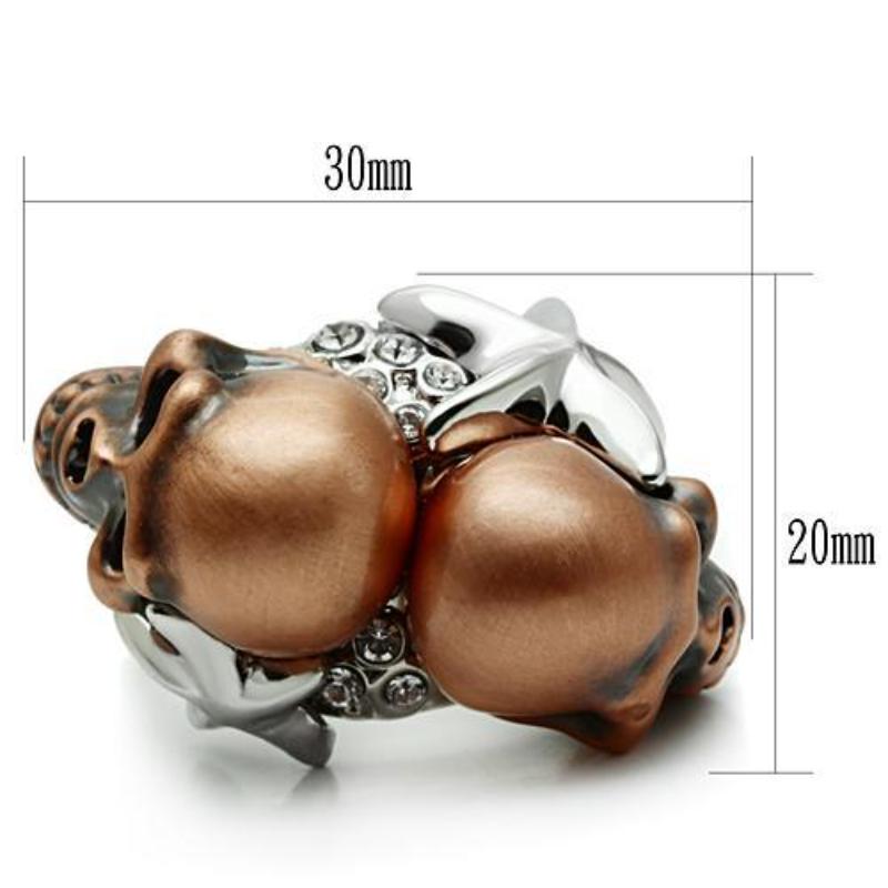 Special Color White Metal Ring with Top Grade Crystal in Clear