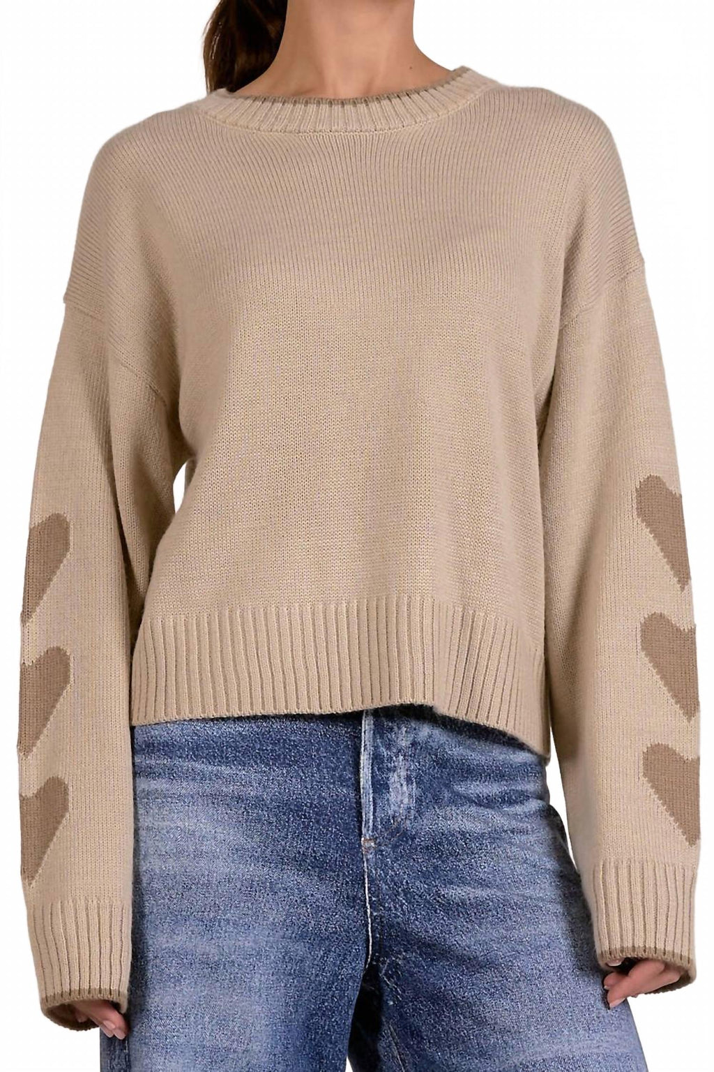 Hearts Sweater In Beige