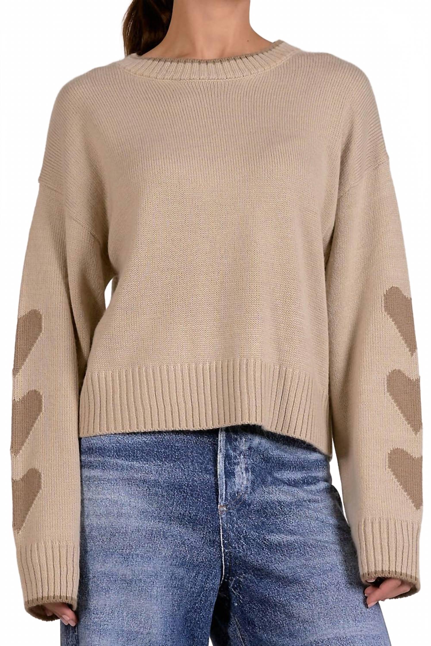 Hearts Sweater In Beige